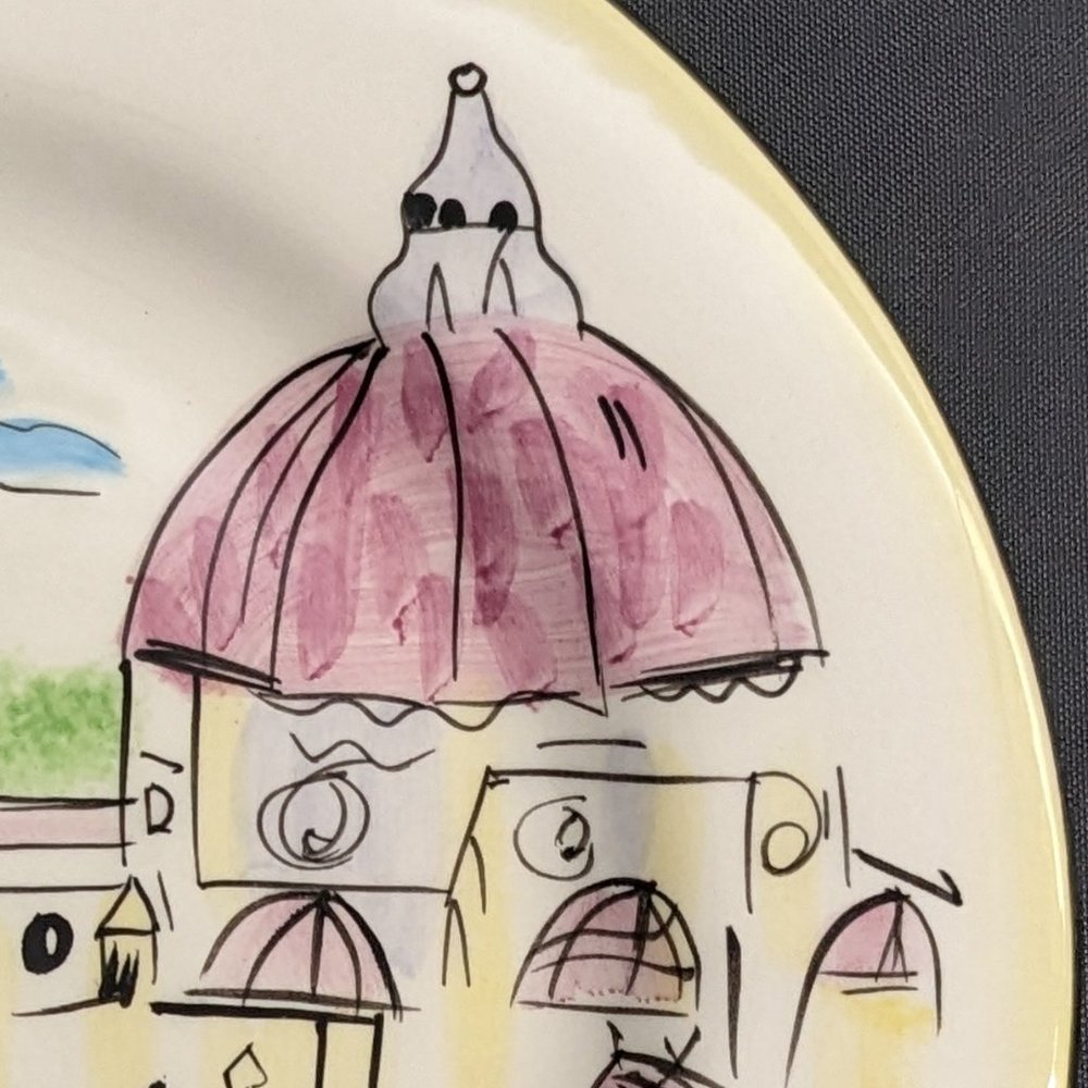 Vtg  8" Oneida Festa Italia Cheese/Salad/Dessert/Appetizers Venice Rome Pair - Picture 13 of 16